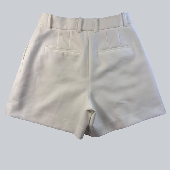 Aritzia Babaton Womens Pleated Short Sz 0 Ivory Tailored High-rise OldMoney - Picture 5 of 13